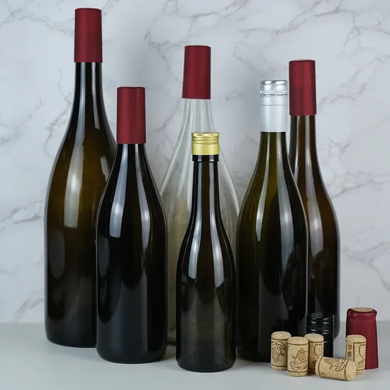 Hot Sale Various Sizes Different Colors 187ml 750ml Burgundy Wine Glass Bottle