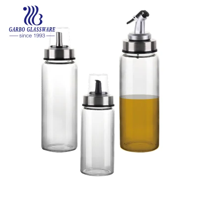 Garrafa de óleo de vidro borosilicato para cozinha por atacado Galheteiro 500 ml Dispensador de óleo Garrafa de azeite de vidro