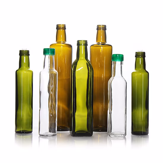 Garrafa de Azeite Verde Verde Quadrada de Vidro 1000ml com Tampa Combinando
