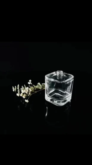 Frasco de vidro de óleo essencial de cabelo quadrado de 100 ml com bomba de óleo